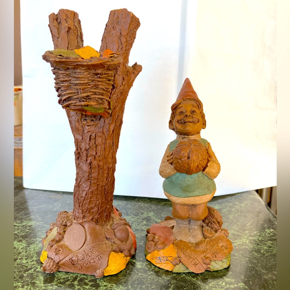 Vintage Naismith Basketball Player Gnome and Tree with Hoop and Signature on it.